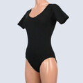 すべすべブラック レディース レオタード L相当 バレエ ダンス 中古練習着 f0387