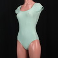 すべすべ パステルグリーン レオタード ジュニアLL 140 ダンス バレエ f0270