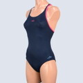 つるすべネイビー 2色パイピング スイミング ジュニア競泳水着 150相当 nabaiji c7553