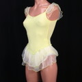 さきなちゃん愛用 すべすべクリームイエロー ジュニアレオタード 120 バレエ c7985