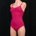 あやのちゃん愛用 ローズレッド レオタード 150-155 バレエ中古練習着 チャコット f0404