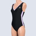 つるすべブラック ラベンダーライン レディース競泳水着 M TYR ティア 中古 e5873