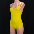 すべすべイエロー ジュニア レオタード 130相当 バレエ ダンス 中古 練習着 f0766