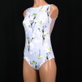 フローラル柄 シースルーバック レディース レオタード M バレエ ダンス f2449