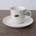 特価★白ウェーブコーヒーカップ&ソーサーNOBLE