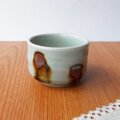 昭和レトロ食器/酒器/青磁釉サビ色垂らしレトロぐい呑み