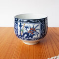 昭和レトロな茶器/有田焼藍金四君子の丸湯呑み