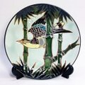 鷹と竹の図柄の額絵皿/大皿【有田焼き】24cm