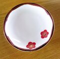 赤金2輪の梅の花柄が可愛い昭和レトロなフチさび小皿13.5cm