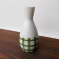 グリーンチェックが可愛い一輪挿しにも♪レトロな緑格子柄の徳利140cc