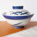 淡雪ルリススキブルーライン青帯レトロ蓋付き丼