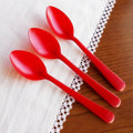 可愛い♪古い時代のレトロな赤い樹脂製スプーン(1本)