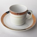 ゴールドライン四つ葉柄切立型コーヒーカップ＆ソーサーMaruko China