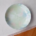 昭和レトロ食器★萩の花ヒワ色小皿11.8cm