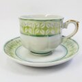 キラっとグリーンラスターが可愛い若葉柄/デミタス/コーヒーカップ＆ソーサー