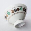 大きいお茶碗をお探しの方へ♪金ライン緑黒金の丸紋が可愛いお茶碗【大平】