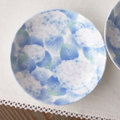 淡い紫色の紫陽花柄が華やかな昭和レトロ小皿13.5cm