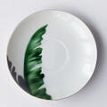 【プレゼント品】レトロ可愛いフリーなお皿/グリーングレー芭蕉葉柄