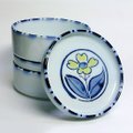 昭和レトロ陶器/蓋物重箱/つみつみ蓋物小鉢(黄色いお花)欠け有り