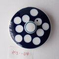 【蓋ファン】土瓶急須の【蓋だけ】昭和レトロ定番のルリ水玉柄mizu-04