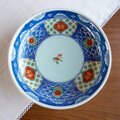お目出度い間取り菊牡丹花柄格子青海波の素敵な大鉢24.8cm