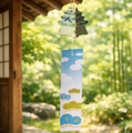 古い時代のアンティークな可愛い陶器の風鈴【お城】グリーン