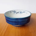 昭和レトロ食器★ルリ切立紺梅花酢の物用深鉢