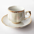 金縁パールラスターの可愛らしいデミタスコーヒー碗皿violet china 