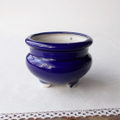 仏具/香炉青紺色藍色無地2.5寸Φ7.7cm/昭和レトロ