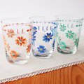カメイガラス/ELLE/paris可愛い花柄miniタンブラーグラス