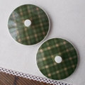 【蓋ファン】昭和30-40年代緑タータンチェック柄湯呑みの蓋【蓋のみ】マグカップの蓋などに♪