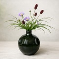 深緑色ダークグリーン球体ボール型花器花瓶一輪挿し