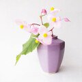 昭和レトロ可愛い八角型淡い紫色のmini花瓶/卓上/訳アリ