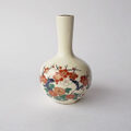 九谷風mini花瓶【口金長首形紅白梅菊】