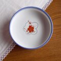 もう一品のお料理に♪口青梅花柄の昭和レトロ小さな平鉢/てっぱち