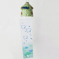 古い時代のアンティークな可愛い陶器の風鈴【東屋】グリーン