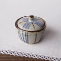 陶器の薬味入れ/珍味入れ/昭和レトロ食器【さび十草蓋付き小鉢】