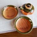 昭和レトロ豆皿小皿/すりおろしの目がついたさび織部小皿12cm