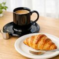 カッコいい!レトロモダンな切立台付ブラックコーヒーカップ&ソーサー