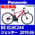 Panasonic ジェッター（2019.06）BE-ELHC244 駆動系消耗部品①B チェーンリング 41T 薄歯【黒】＋固定Cリング＋プレート固定ボルト５本【チェーン脱落防止プレートなし】