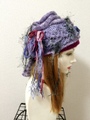 1326　布巻き帽子：紫★夏用！