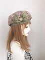 麦わら風リボンベレー：ベージュ系