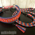 パラコード手編み幅広首輪#336&リード#212お揃いセットSET