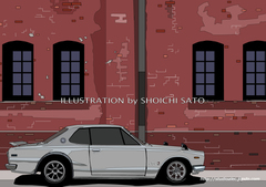 「Silent Wolf 」　横浜イラスト版画作品