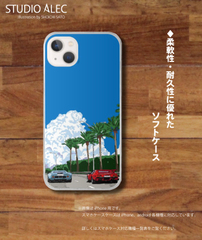 南国イラスト「Road to the Sky」 ソフトケース型スマホケース　iPhone&Android各機種対応 