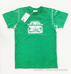 フィアット500 手描きチンクTシャツ（グリーン）