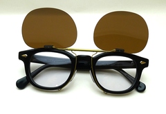 TART OPTICAL ARNEL　JD-04 46サイズ対応・BLESS限定オリジナル跳ね上げ式クリップオンサングラス / アンティークゴールド：ダークブラウン（偏光）