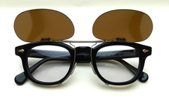 TART OPTICAL ARNEL　JD-04 46サイズ対応・BLESS限定オリジナル跳ね上げ式クリップオンサングラス / アンティークシルバー：ダークブラウン（偏光）