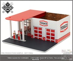 GreenLight　1/64 ﾀﾞｲｷｬｽﾄﾓﾃﾞﾙ用ジオラマ　1:64 ◆TEXACO OIL ビンテージ ガスステーション ジオラマ 　MECHANIC'S CORNER #1 　ルースを飾ればこりゃ最高～！お奨めです。テキサコのガスステーション！★ 1:64 用のミニジオラマ ！　