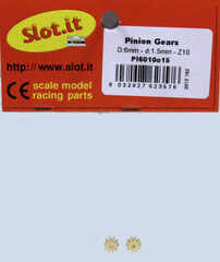 Slotit　1/32　ｽﾛｯﾄｶｰﾊﾟｰﾂ　SIPI6010o15　◆1.5mm軸のスリムカン用　インライン・6.0mm ピニオンギヤー/10T　　　純正スペアパーツ◆PSR-16000スリムカンにどうぞ！！